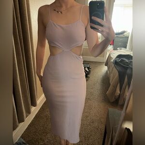Elegant Lavender Cut-Out Dress